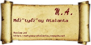 Mátyásy Atalanta névjegykártya